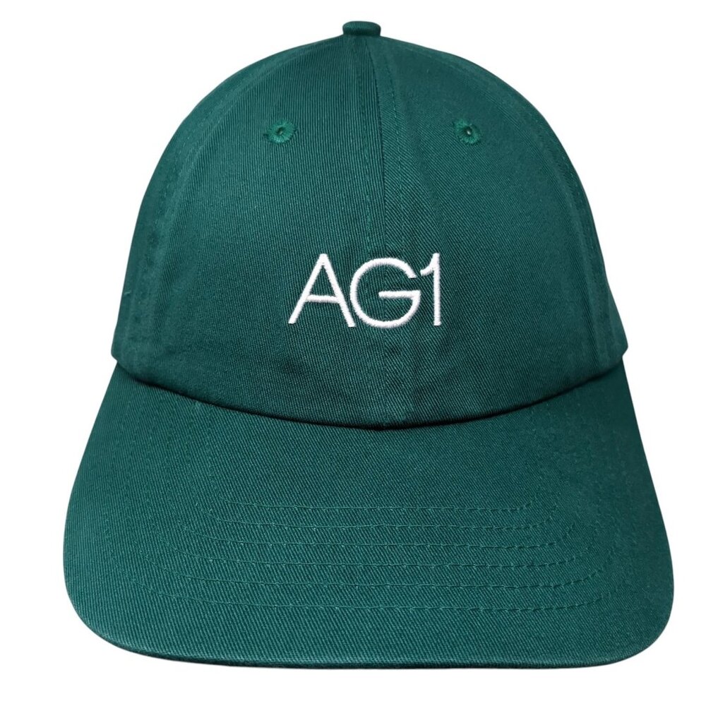 NEW! Athletic Greens AG1 Hat Dad Cap Cotton Adjustable Unisex Forest Kelly Green